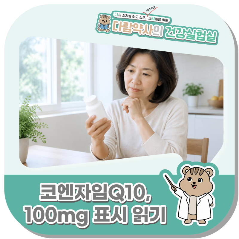코엔자임Q10, 하루 100mg 표시 읽는 법