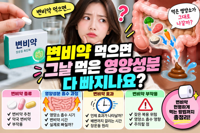 변비약 먹으면 그날 먹은 영양성분 다 빠지나요?
