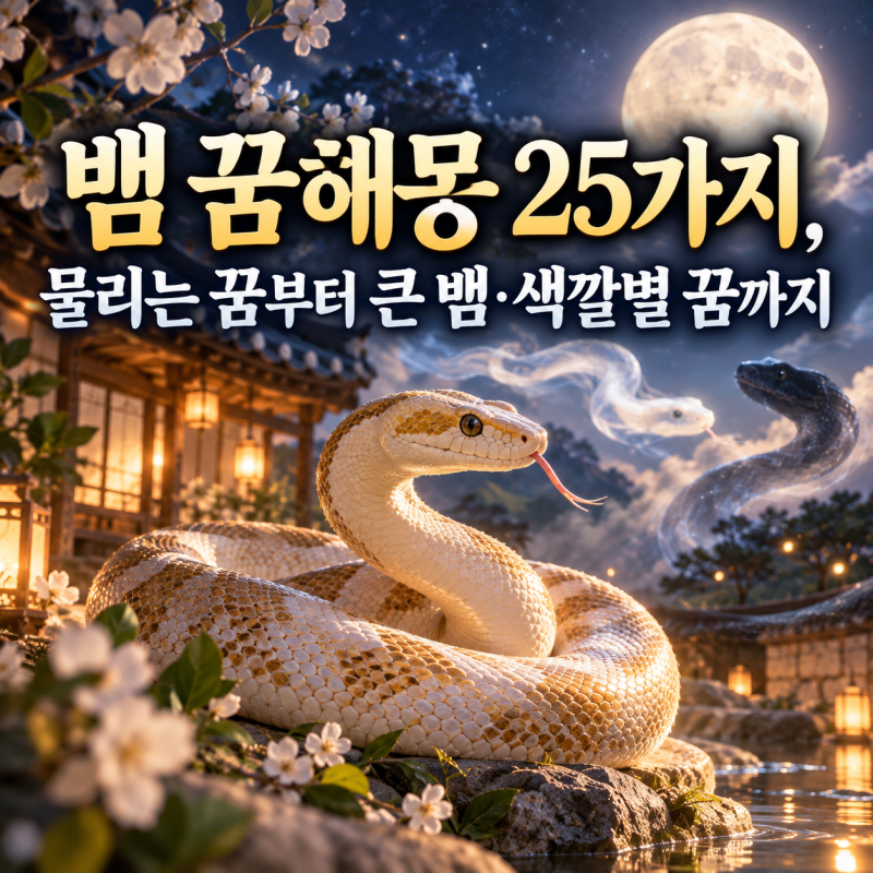 뱀 꿈해몽 25가지, 물리는 꿈부터 큰 뱀·색깔별 꿈까지