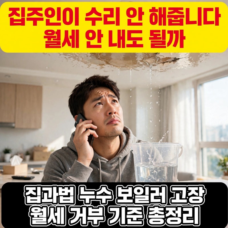 “집주인이 수리 안 해줍니다”…월세 안 내도 될까 [집과법] 누수 보일러 고장 기준 총정리