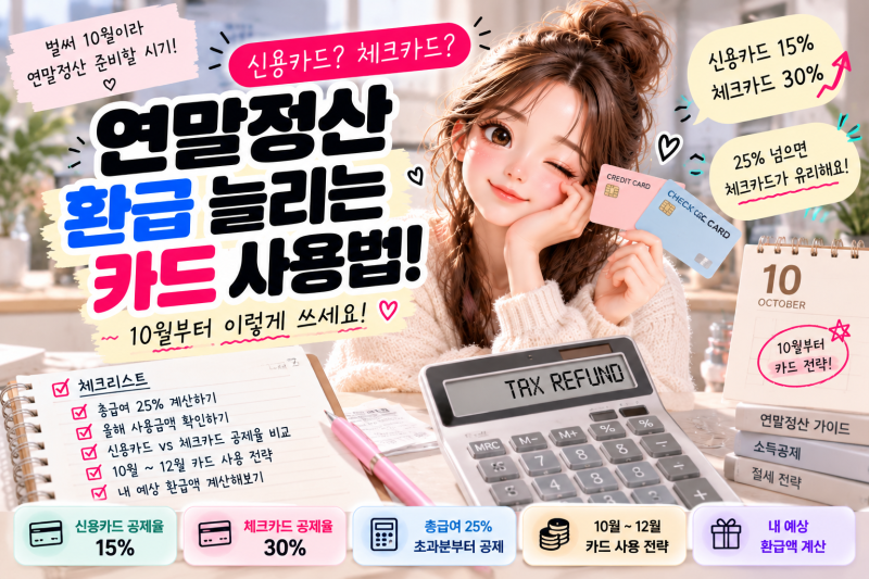연말정산 환급 늘리는 신용카드 사용법 월급쟁이라면 10월부터 체크카드 써야 할까?｜