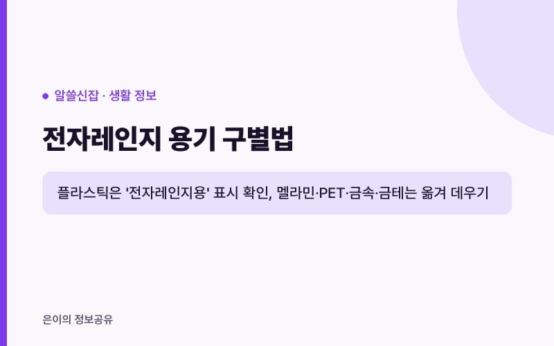 전자레인지 용기, 플라스틱 써도 될까? 전자레인지용 표시 확인법