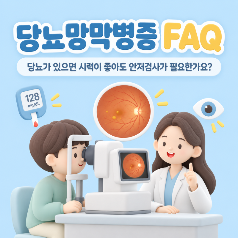 당뇨망막병증 FAQ｜당뇨가 있으면 시력이 좋아도 안저검사가 필요한가요?