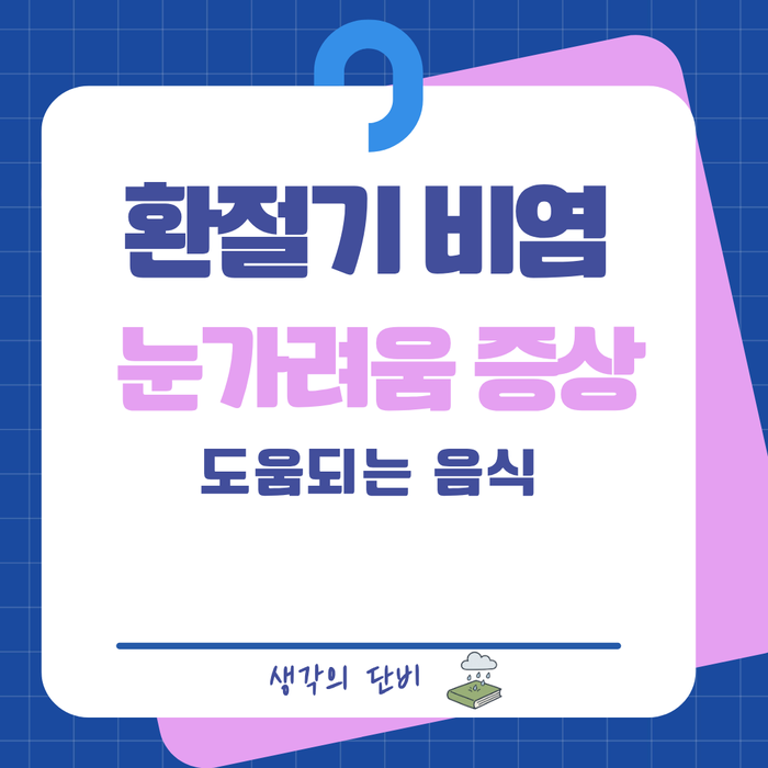 환절기 비염 원인 눈가려움 증상 알레르기 치료에 좋은 음식