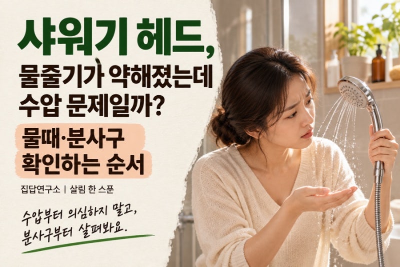 샤워기 헤드, 물줄기가 약해졌는데 수압 문제일까? 물때·분사구 확인 순서