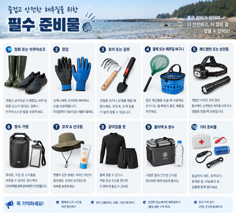 태안 물때 보는 법｜10월 황금 물때 날짜와 해루질 준비물 총정리
