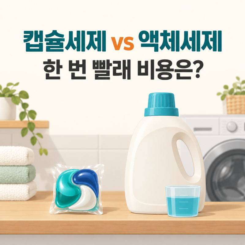 캡슐세제 vs 액체세제, 한 번 빨래 비용으로 비교해 보세요