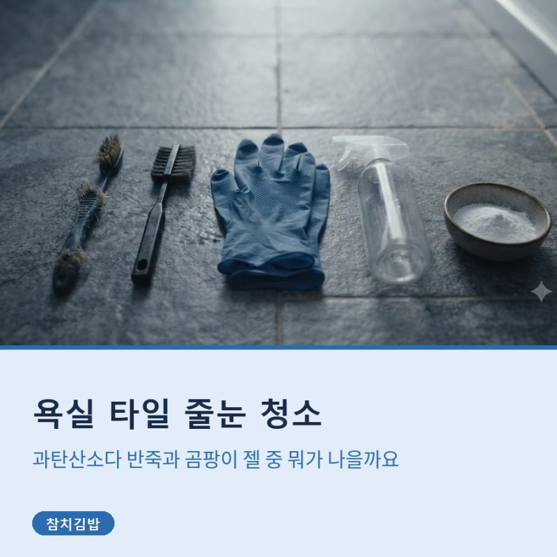 욕실 타일 줄눈 청소, 과탄산소다 반죽과 곰팡이 젤 중 뭐가 나을까요