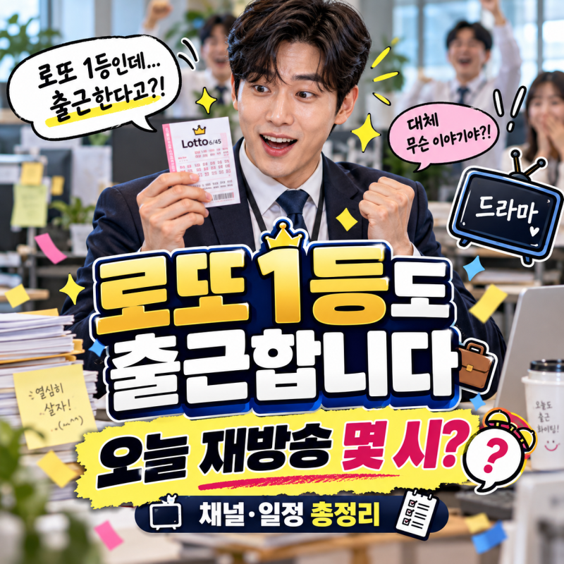 로또 1등도 출근합니다 재방송 편성표 시간 채널, 7회 8회 다시보기·9회 10회 공개일