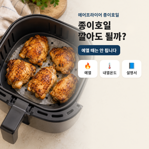 에어프라이어 종이호일 깔아도 될까, 예열 때는 안 됩니다