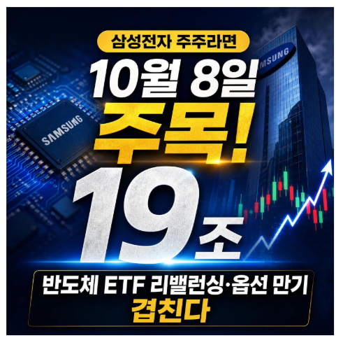 삼성전자 주주라면 10월 8일 주목! 19조 반도체 ETF 리밸런싱·옵션 만기 겹친다