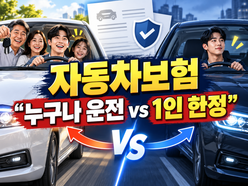 “자동차보험비교 1인 한정vs누구나 운전” 자동차보험 운전자범위 확인해보자