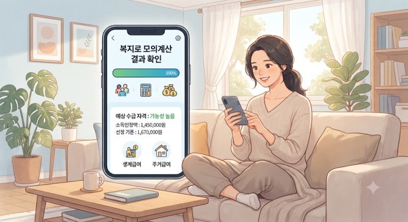 기초생활수급자 복지로 모의계산 방법, 2026년 기준과 소득인정액 총정리