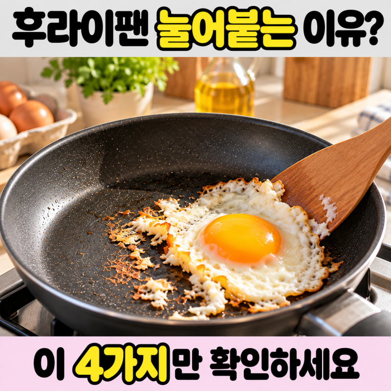 후라이팬 눌어붙은 이유, 기름을 둘러도 달라붙는다면 4가지 확인하세요