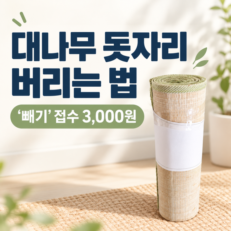 오래된 대나무 돗자리 버리는 법｜ ‘빼기’ 접수 후기