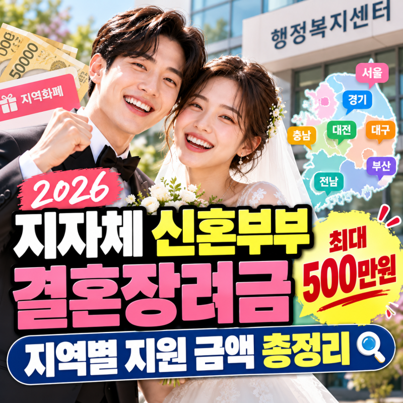 지자체 신혼부부 결혼장려금 지역별 지원 금액 및 신청 조건 총정리