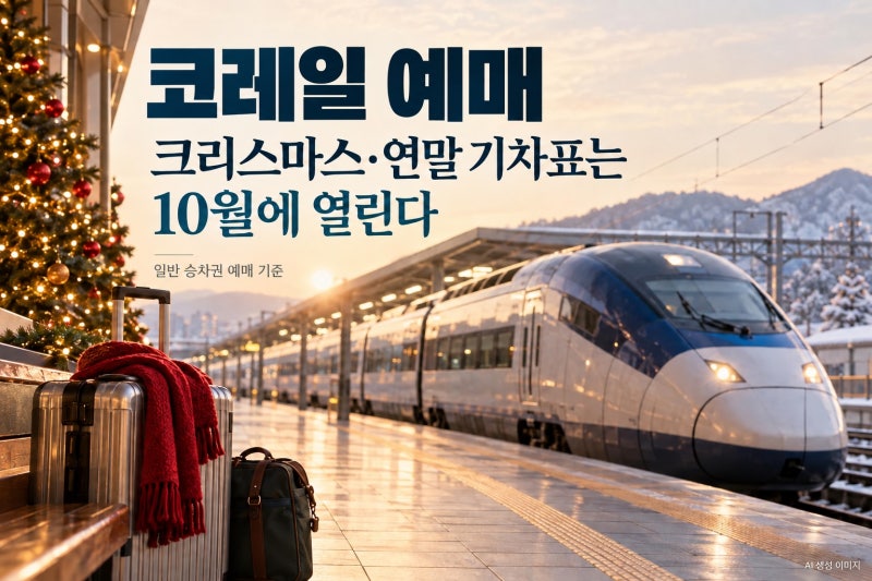 코레일 예매, 크리스마스·연말 기차표는 10월에 열린다