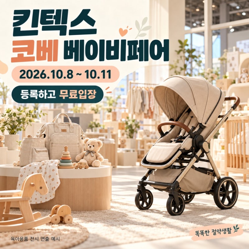 킨텍스 코베 베이비페어 2026, 10월 8일 시작! 무료입장 신청·일정·육아용품 구매 체크