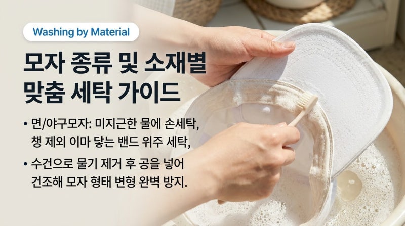 버려야 하나 고민했던 모자 화장품 자국, 주방세제로 5분 만에 지우기
