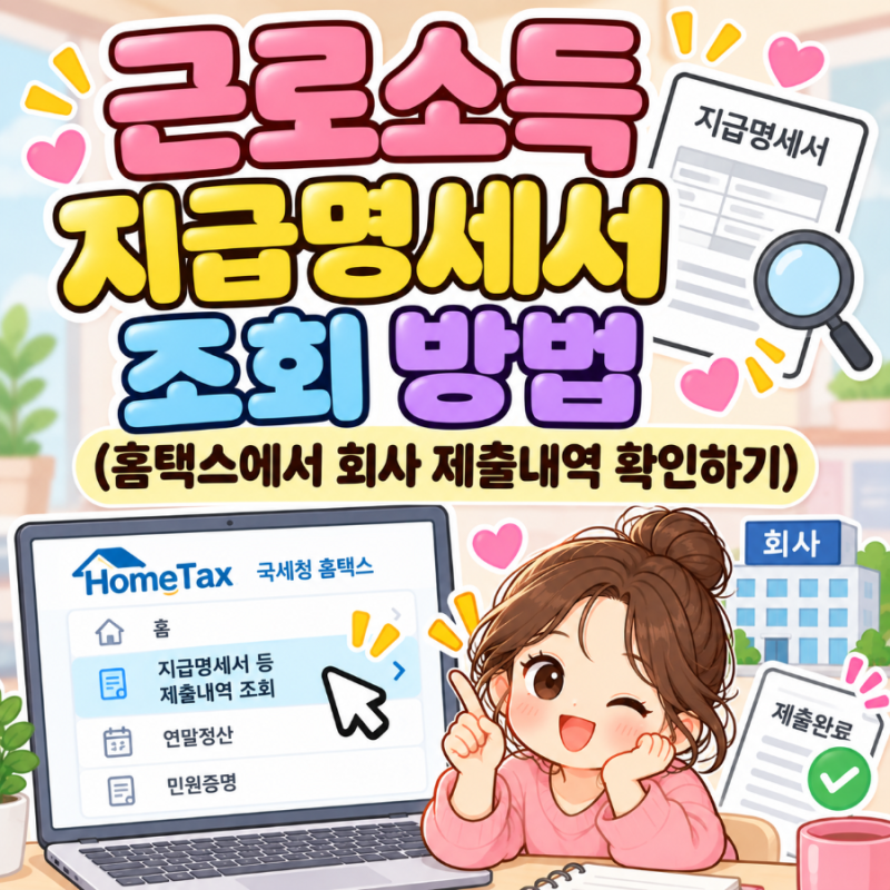 근로소득 지급명세서 조회 방법 (홈택스에서 회사 제출내역 확인하기)