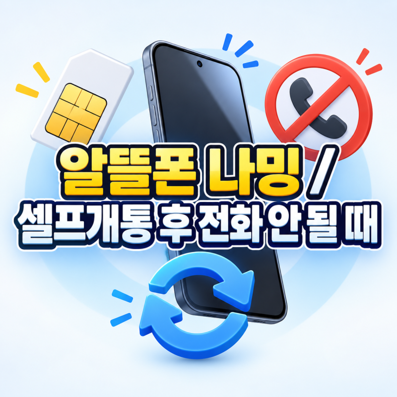 알뜰폰 나밍, 셀프개통 후 전화 안 될 때 확인 순서