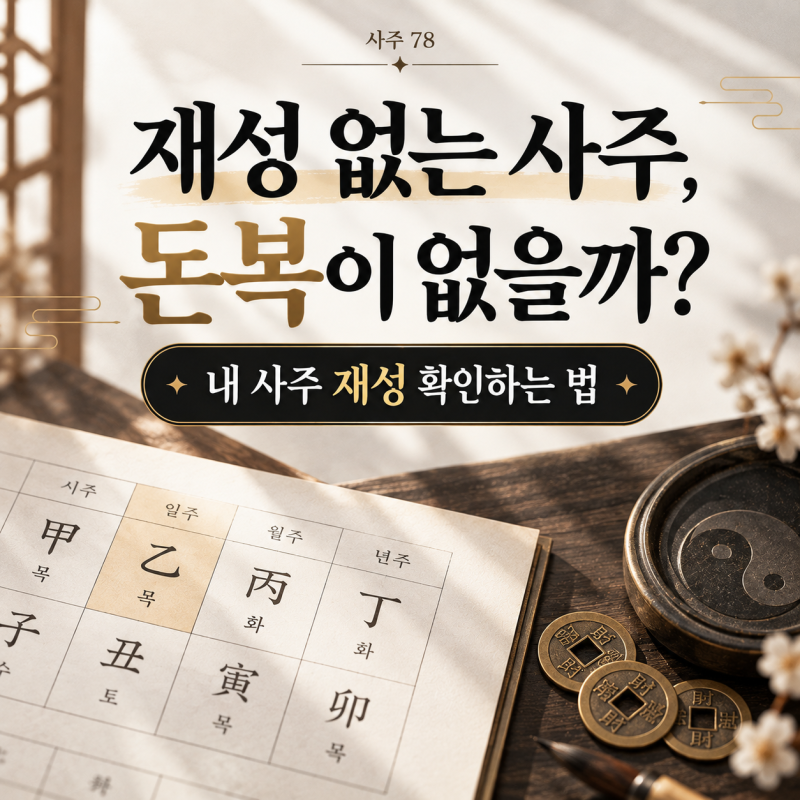 재성 없는 사주, 돈복이 없을까? 내 사주 재성 확인하는 법