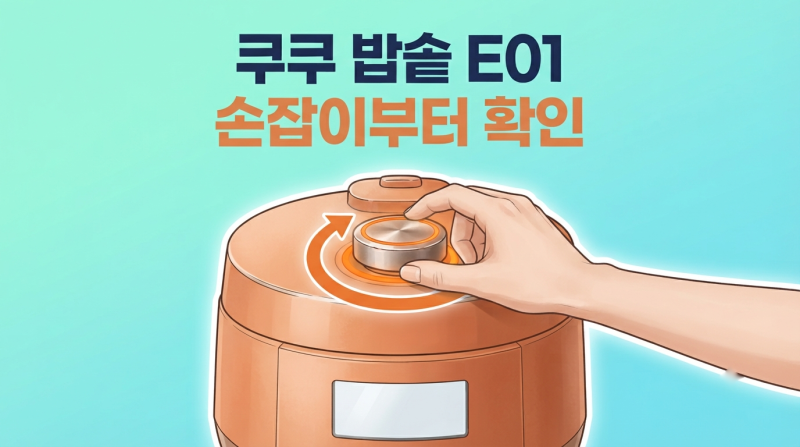 쿠쿠 밥솥 E01 에러라면 손잡이부터 돌려보세요