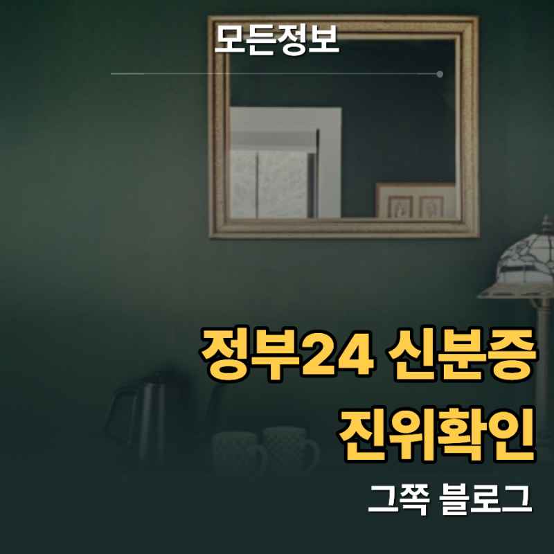 "부동산 계약 전 진짜 주인이 맞는지 찜찜하다면?" 정부24 신분증 진위확인 조회 방법과 주민....