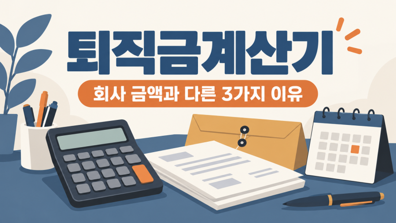 퇴직금계산기 결과가 회사 금액과 다른 3가지 이유와 세후 확인법