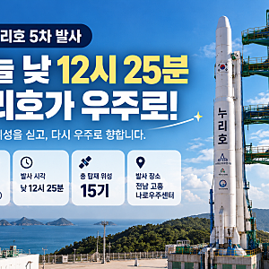 누리호 5차 발사 오늘 낮 12시 25분 확정｜15기 위성 싣고 우주로