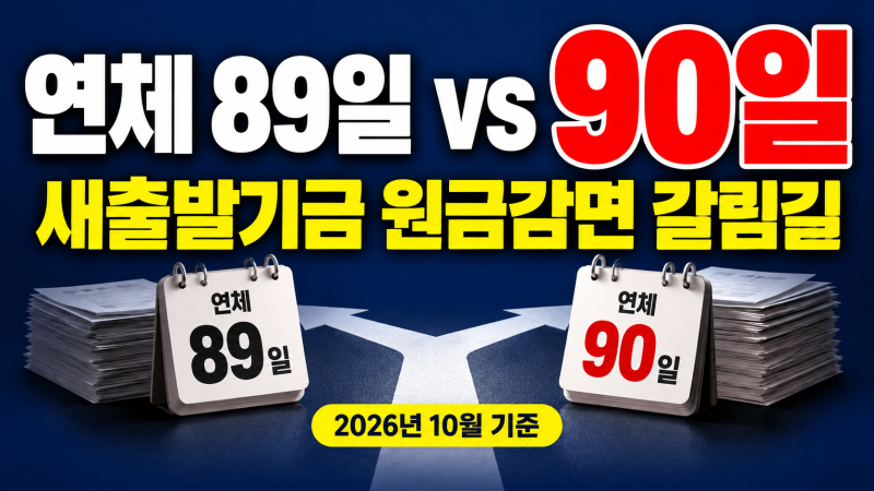 "연체 89일과 90일의 결정적 차이" 새출발기금 부실차주 부실우려차주 차이와 연체 기준 총정....