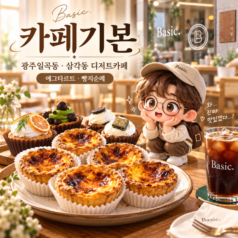 광주일곡동 삼각동디저트카페 찾는다면 카페기본, 빵지순례 추천