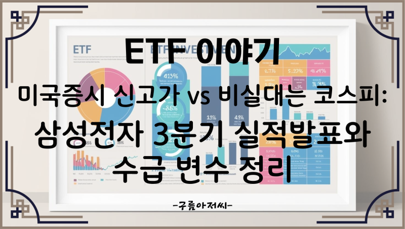 미국증시 신고가 vs 비실대는 코스피: 삼성전자 3분기 실적발표와 수급 변수 정리