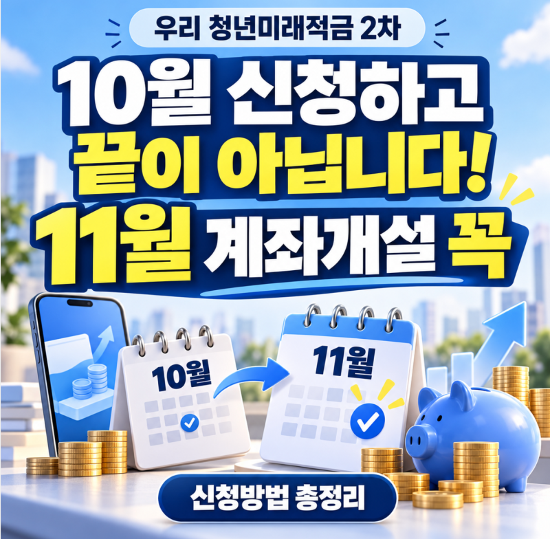 우리 청년미래적금 2차 신청방법, 10월 신청하고 꼭 챙겨야 할 ‘11월’