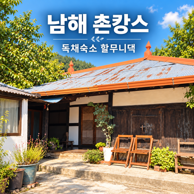 남해 촌캉스 숙소 추천: 두 가족이 함께한 완벽한 프라이빗 독채 '할무니댁' (수영장/바베큐)