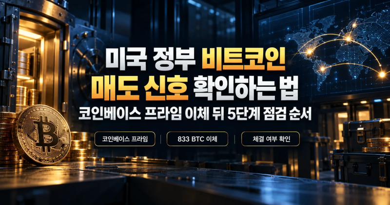 미국 정부 비트코인 매도 신호 확인하는 법 코인베이스 프라임 이체 뒤 5단계 점검 순서