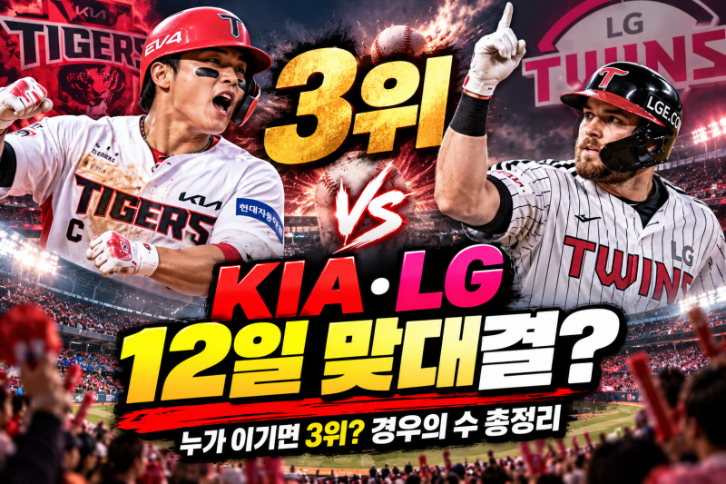 KIA LG 3위 싸움 결국 12일 맞대결까지? 남은 경기 경우의 수 정리