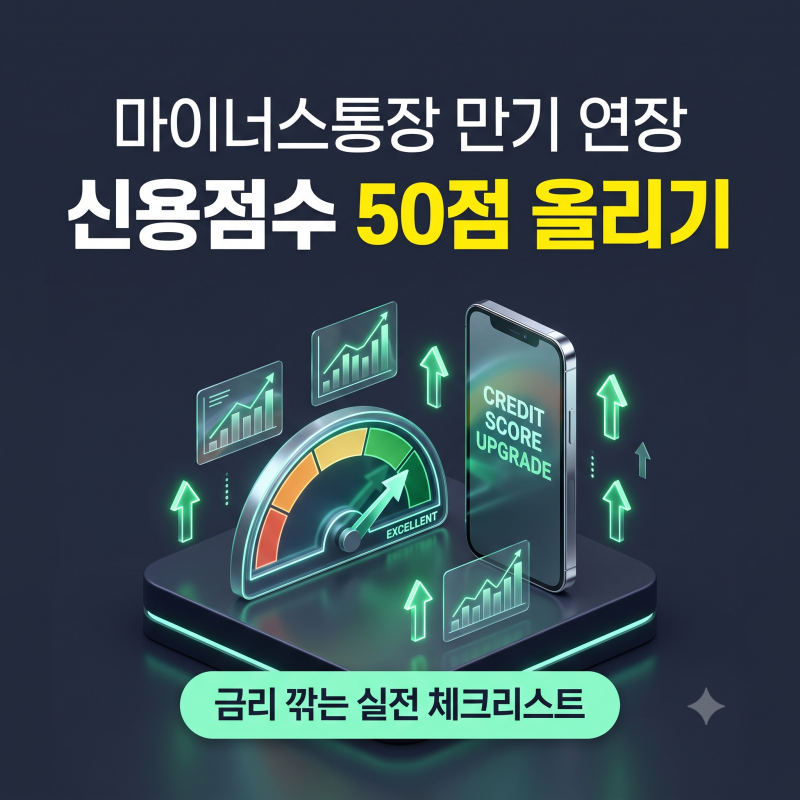 마이너스통장 만기 연장 전 필수: 신용점수 50점 올리고 대출 금리 깎는 실전 체크리스트