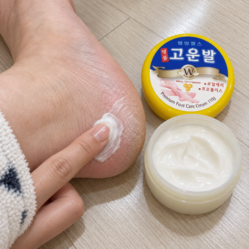 각질재생 다이소 웰빙헬스 고운발 크림 효과 믿어도 될까
