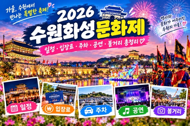 2026 수원화성문화제｜일정·입장료·주차·공연·볼거리 총정리