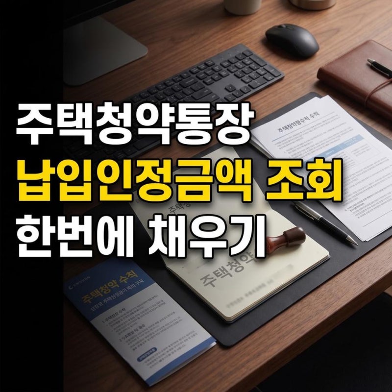 주택 청약 통장 납입 인정 금액 횟수 조회 및 한번에 납부 채우기 가능 여부