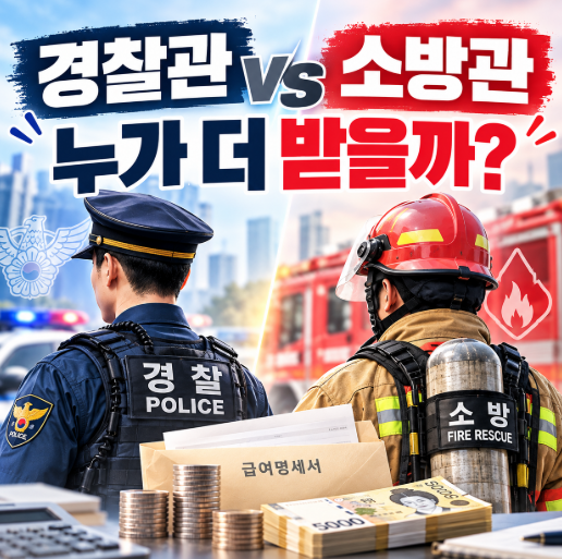 경찰관 vs 소방관 월급, 누가 더 받을까?…2026년 봉급표 비교해보니