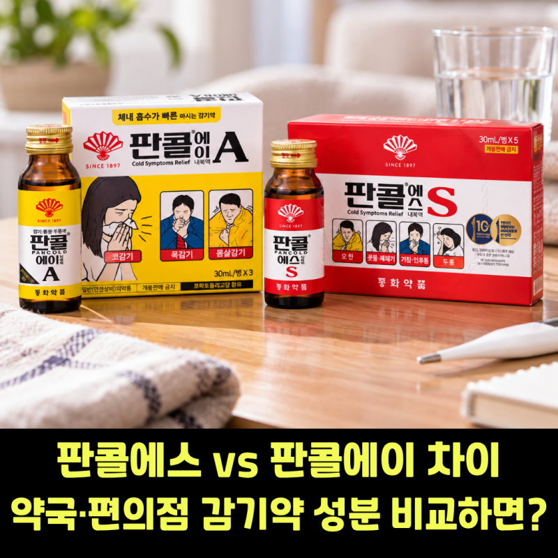 판콜에스 판콜에이 차이, 약국·편의점 감기약 성분 비교하면?