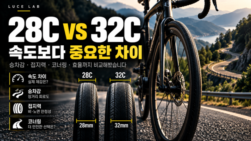 로드자전거 28C vs 32C 타이어 차이｜속도보다 중요한 선택 기준