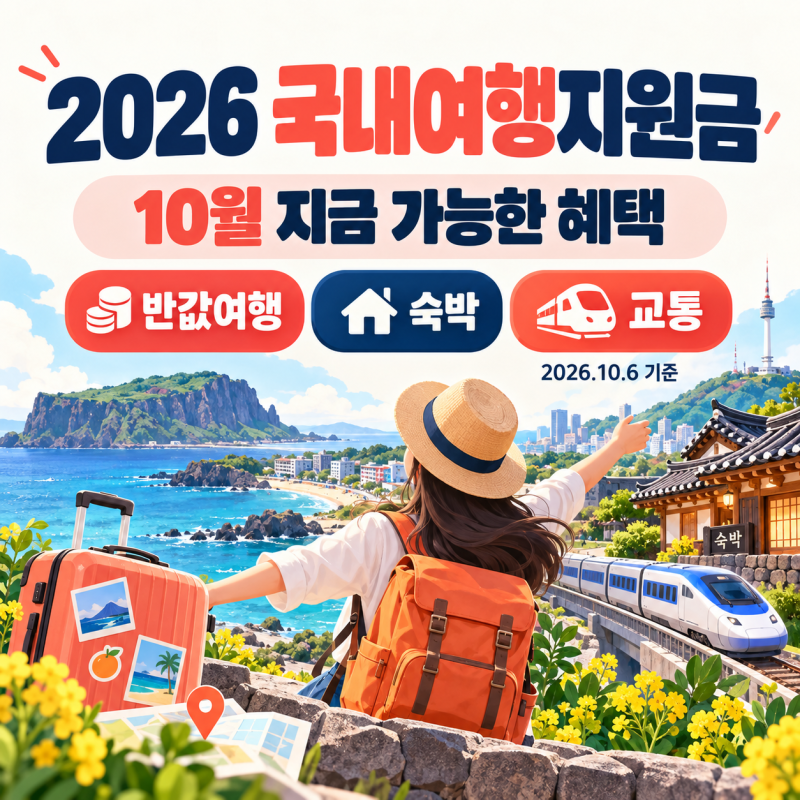 2026 국내여행지원금｜반값여행·숙박·교통 혜택 신청 순서