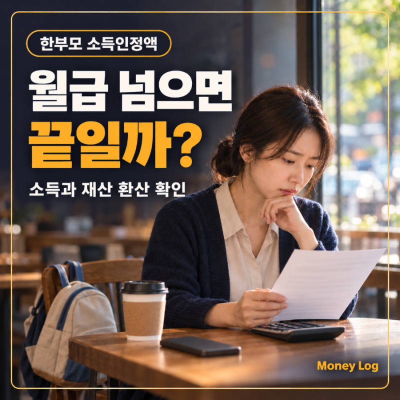 월급이 기준을 살짝 넘으면 한부모 지원은 끝일까? 2026 한부모가족 소득인정액 계산