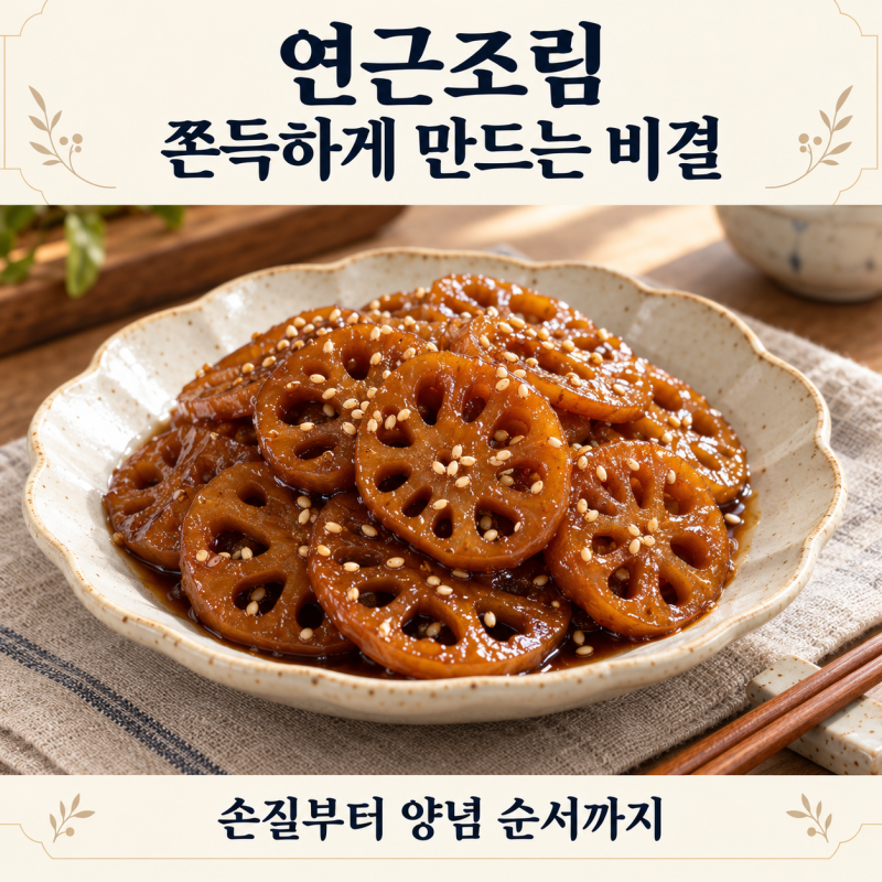 연근조림 식으면 뻣뻣해지는 이유, 식당맛 내는 황금비율 양념법