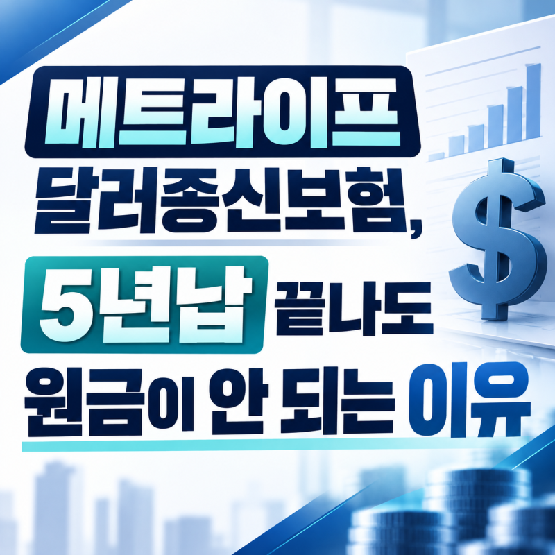 메트라이프 달러종신보험, 5년납 끝나도 원금이 안 되는 이유
