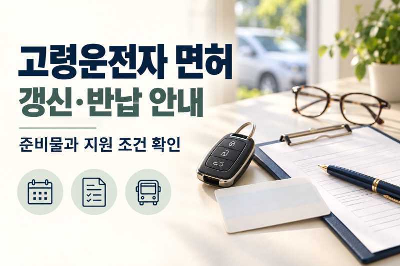 고령운전자 면허 갱신 절차와 준비물, 면허 반납 나이·지원금까지