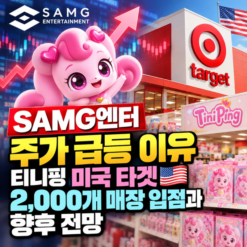 SAMG엔터 주가 급등 이유, 티니핑 미국 타겟 2,000개 매장 입점과 향후 전망